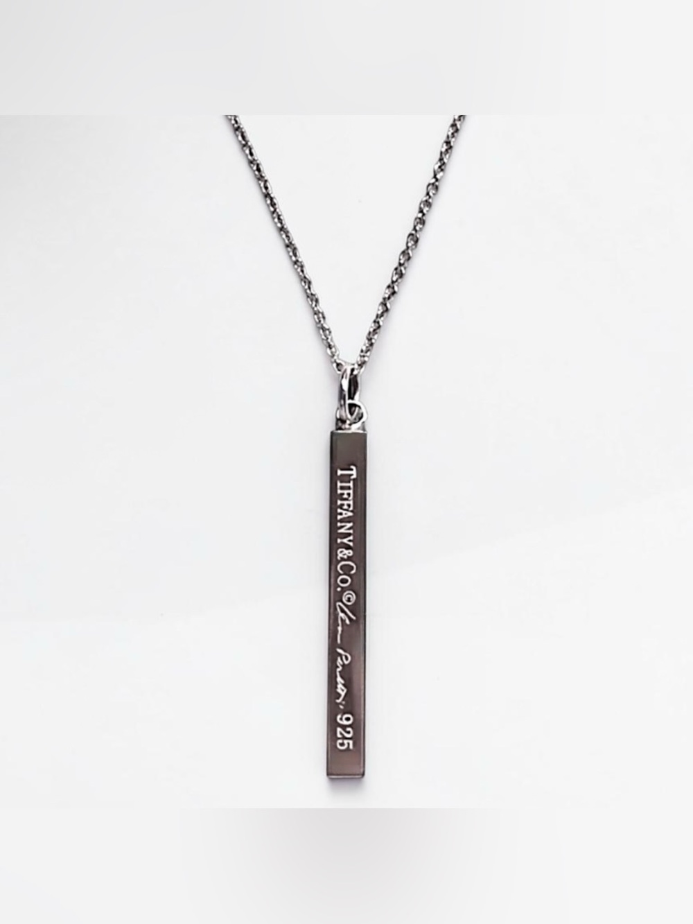 Tiffany & Co. Elsa Peretti *Rare* Vintage Signed 925 Silver Bar Pendant Necklace
